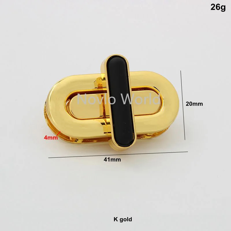 10-50sets 41*20mm K gold color oval shape fashion style twist lock for lady handbag decorative purse hardware lock