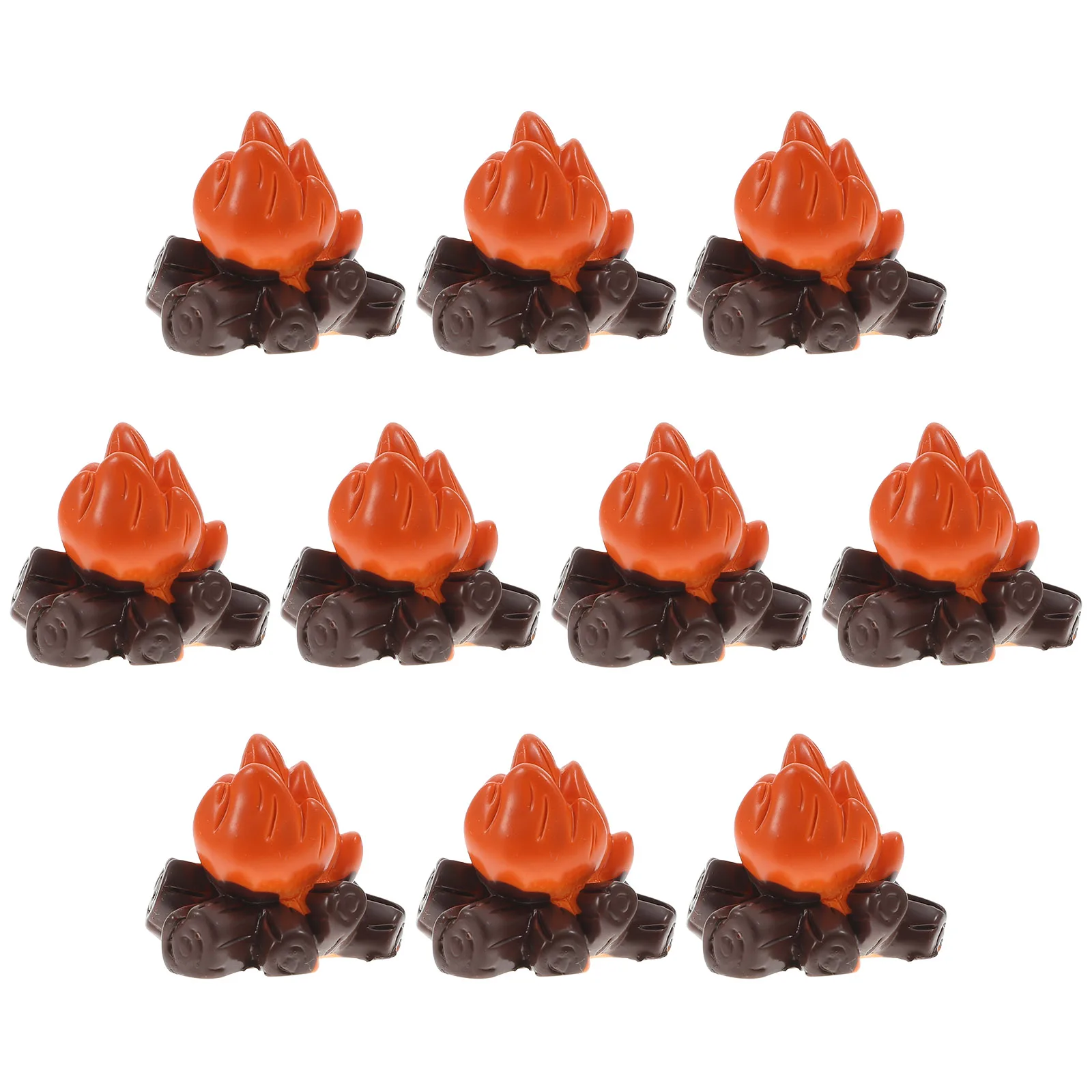 

10pcs Resin Campfire Bonfire Decoration naments Fake Fire Model Halloween Miniatures Smooth Safe Kids Play Wear
