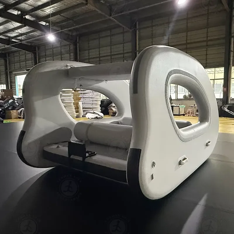Inflatable Water Floating Pontoon Boat Multi-functional Inflatable Water Lounge Large Capacity Inflatable Catamaran for
