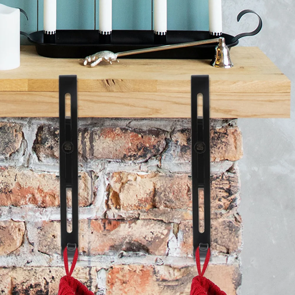 

2pcs Adjustable Garland Hooks For Mantle Heavy Duty Iron Stocking Hangers Fireplace Decor Holiday Party Wreath Hanging Tools