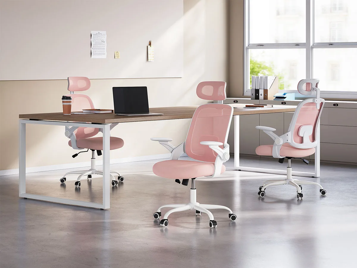 WOLTU Ergonomischer Bürostuhl aus Netzstoff, anhebbarer Gaming-Stuhl, drehbarer Computerstuhl mit Kopfstütze, verstellbare Lendenwirbelstütze, hohe Rückenlehne – Detail 32