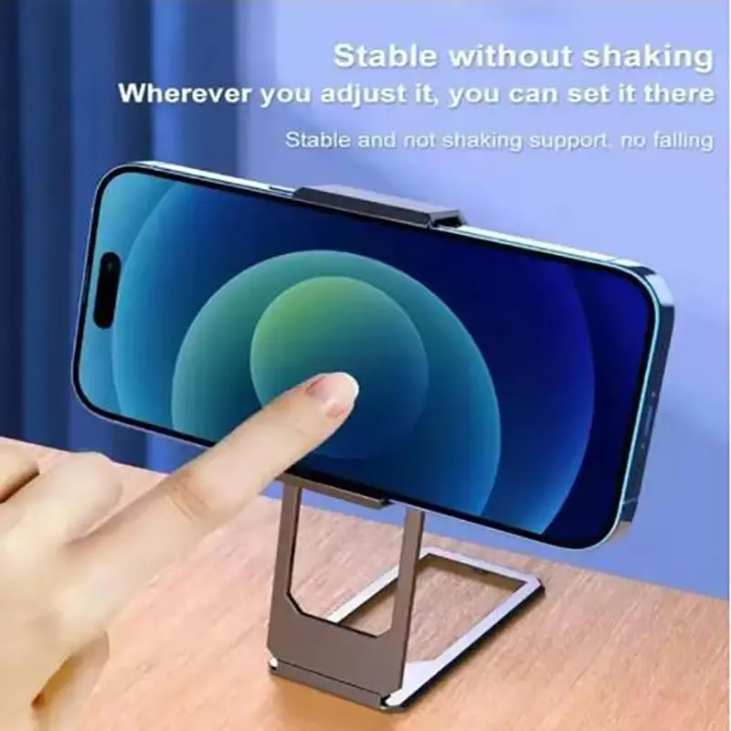 360° Free Adjustable Creative Phone Metal Lazy Bracket Mobile Phone Desk Holder Ultra-thin Foldable Portable Adhesive Support