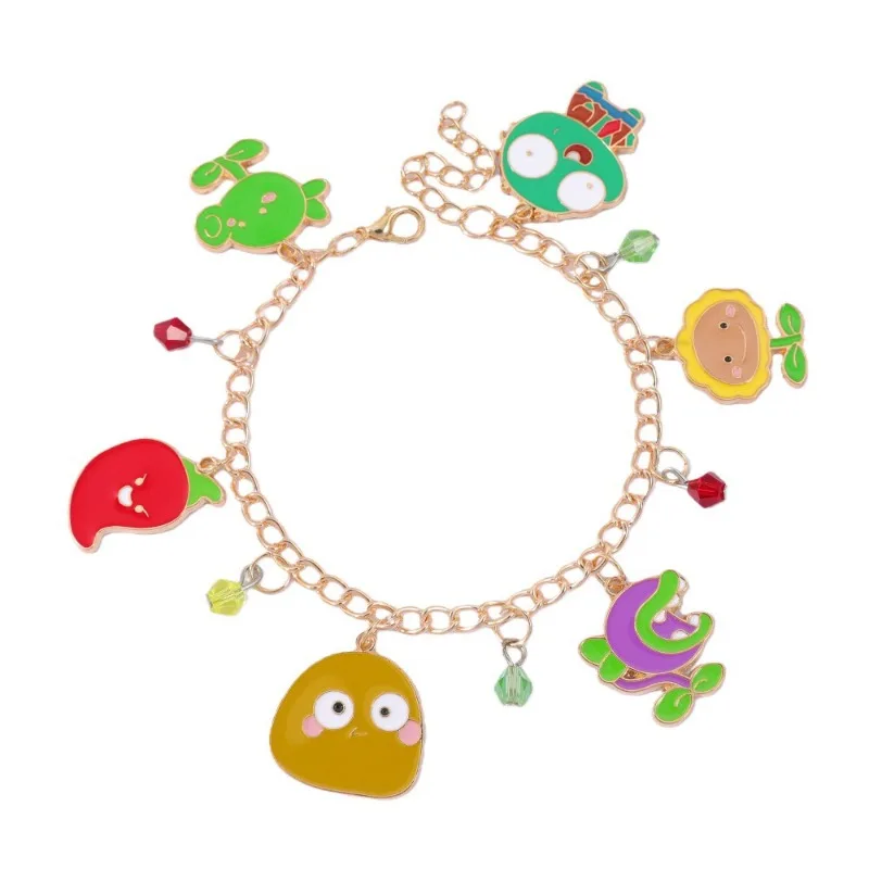

New Cute Hot Selling Plants Vs. Zombies Alloy Pendant Bracelet Cartoon Anime Pea Shooter Pendant Birthday Gifts