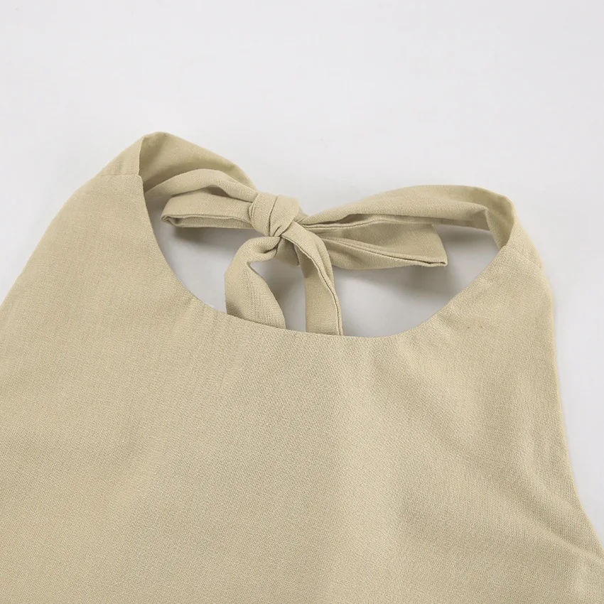 Letnia Damska Seksowna Sukienka Bez Rękawów z Dekoltem typu Hiszpanka, Ażurowa, Bawełniana, na Ramiączkach, Modna, Sznurowana, Długa, z Odkrytymi Plecami, Sukienka Damska, Szlafrok