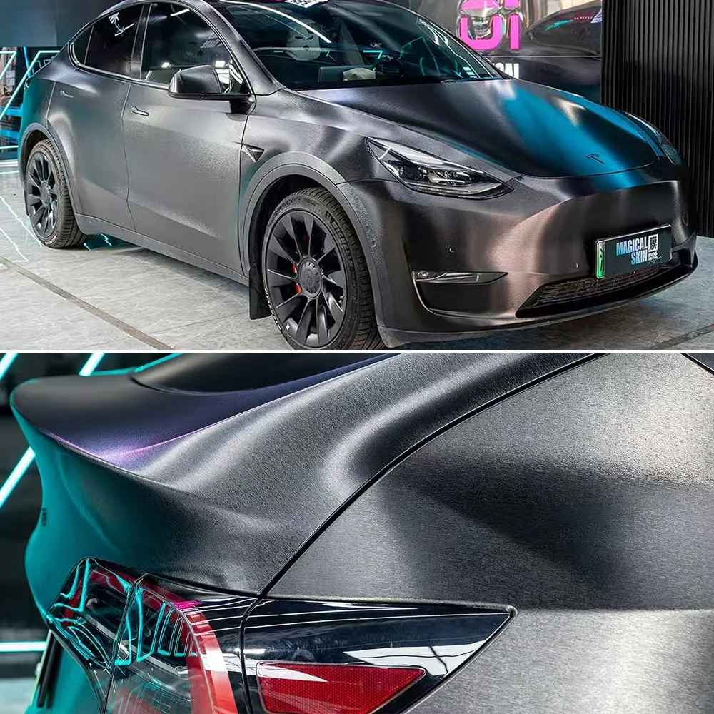 Silver Aluminum Brush Vinyl Film Car Wrap Film Car Brushed Aluminum PVC Wrap Films Adhesive Sticker for Motorcycle Computer Skin - view 4