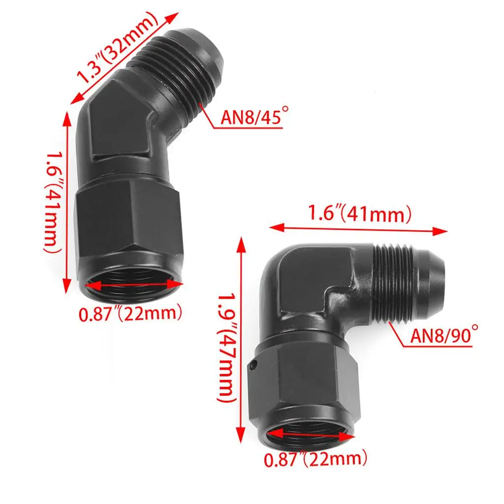 

Swivel Push-On Hose End Fittings Aluminum Alloy 6AN 8AN Filler feed Cooler