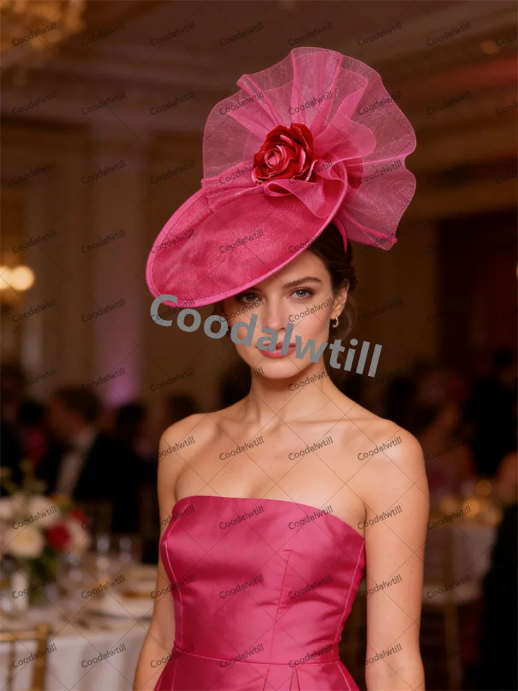 

Women Gorgeous Cocktail Church Fascinator Headpiece Women Ladies Cocktail Pillbox Cap With Mesh Women Wedding Party Headwear