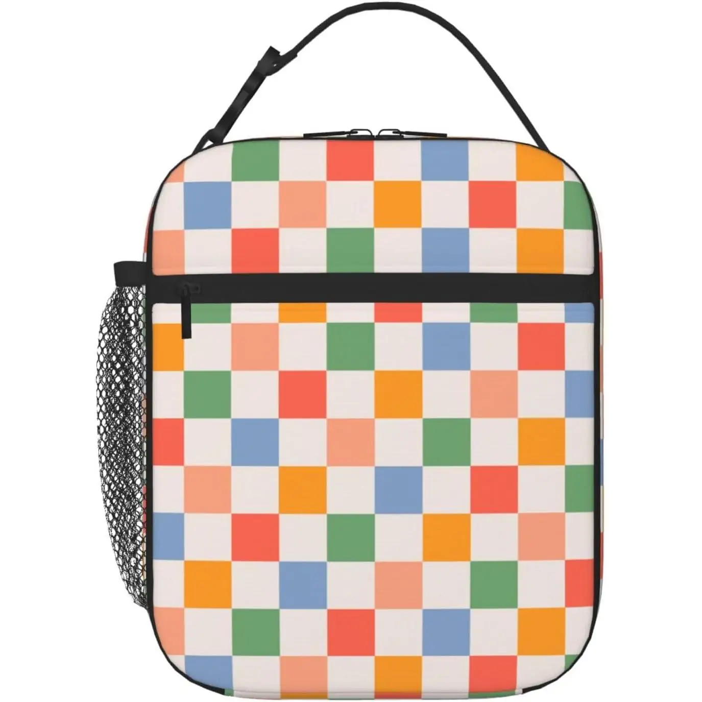 

Ретро 60-х 70-х годов винтажная клетчатая изолированная сумка для обеда многоразовый холодильник ланч-бокс портативный герметичный термоконтейнер сумки-тоут