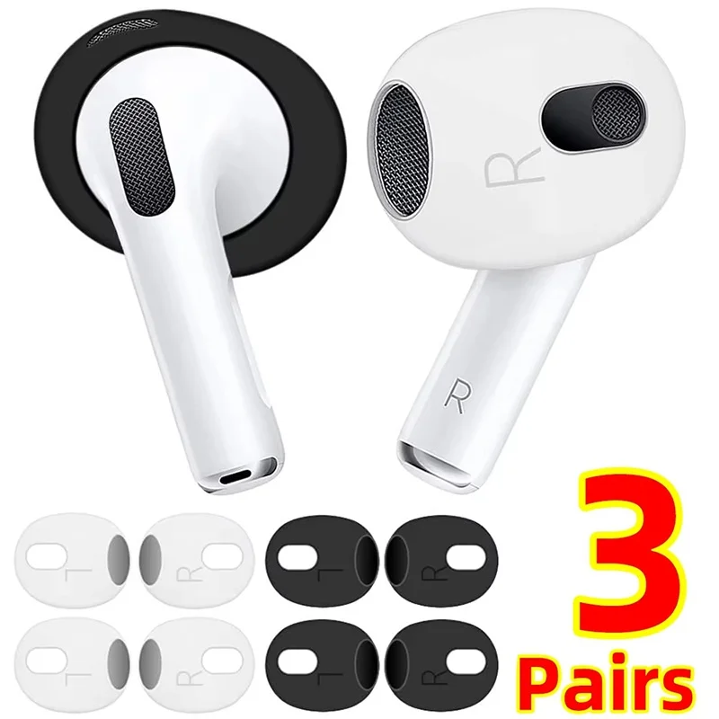 3 Pairs Anti-Slip Protective Eartips For Apple AirPods 4 Thin Silicone Replacement Ear Covers For AirPods 4 Earphone Accessories