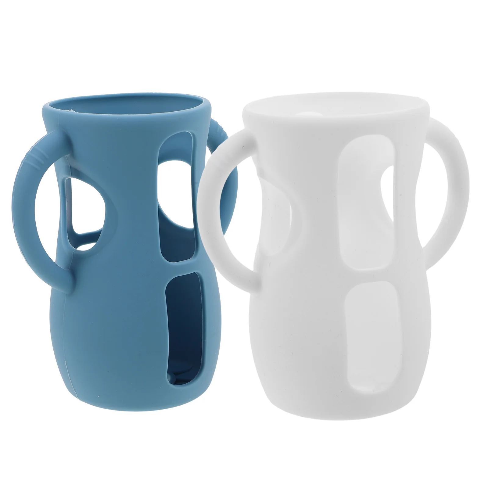 

2 шт. силиконовые чехлы для детских бутылочек, совместимые со стандартными адаптерами для сосков, портативный легкий держатель для бутылочек для кормления