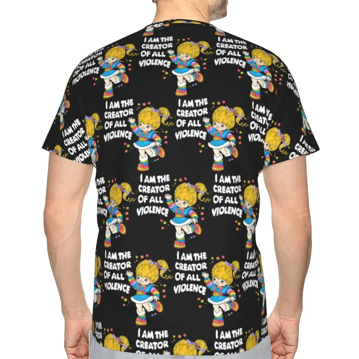 Rainbows Brite Cartoon 100% Cotton T-Shirt Men'sFunny T Shirts Men Crew Neck Short Sleeve