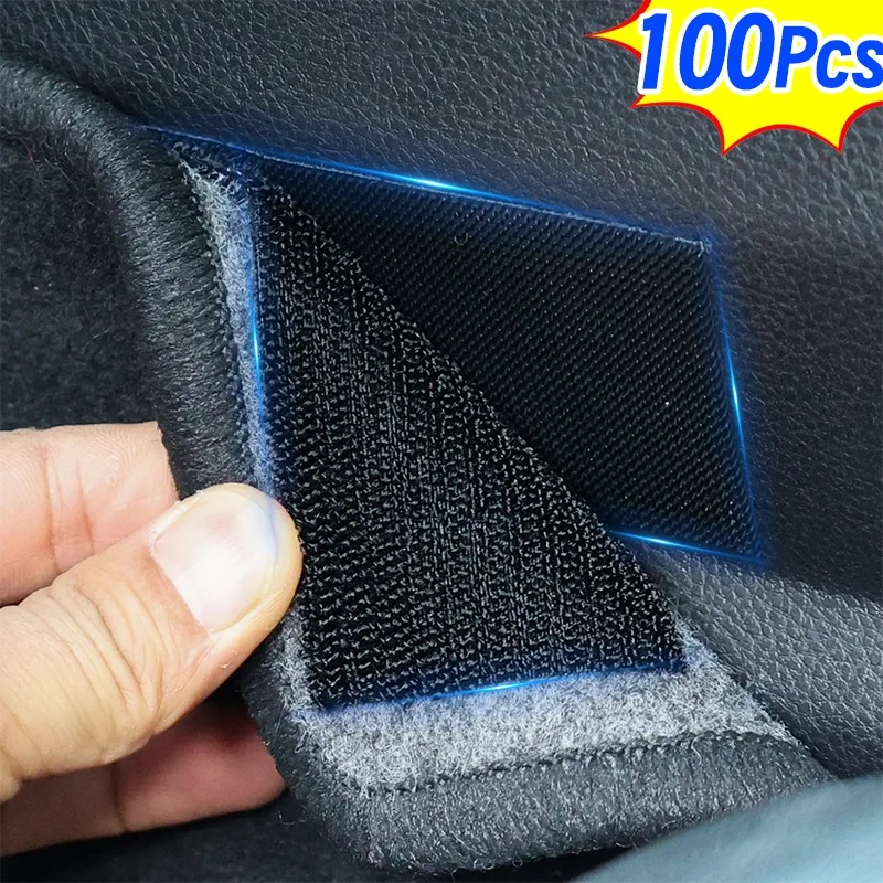 10/30/50/100Pcs Car Floor Mats Rectangular Stickers Double-sided Adhesive Anti Slip Fixing Tape Patches Home Floor Grip Tapes