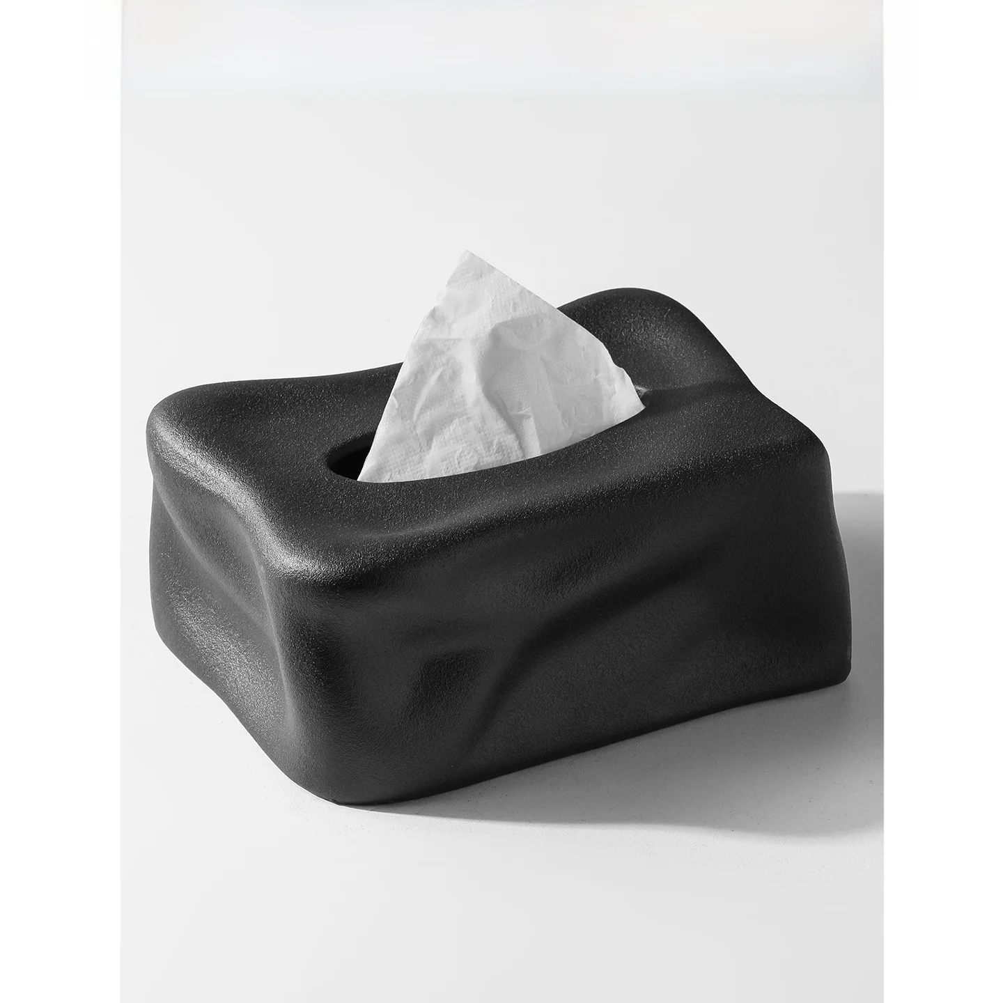 

Матовая черно-белая коробка для салфеток для гостиной, чайного столика, элитная, роскошная, выдвижная, декоративная, для украшения интерьера