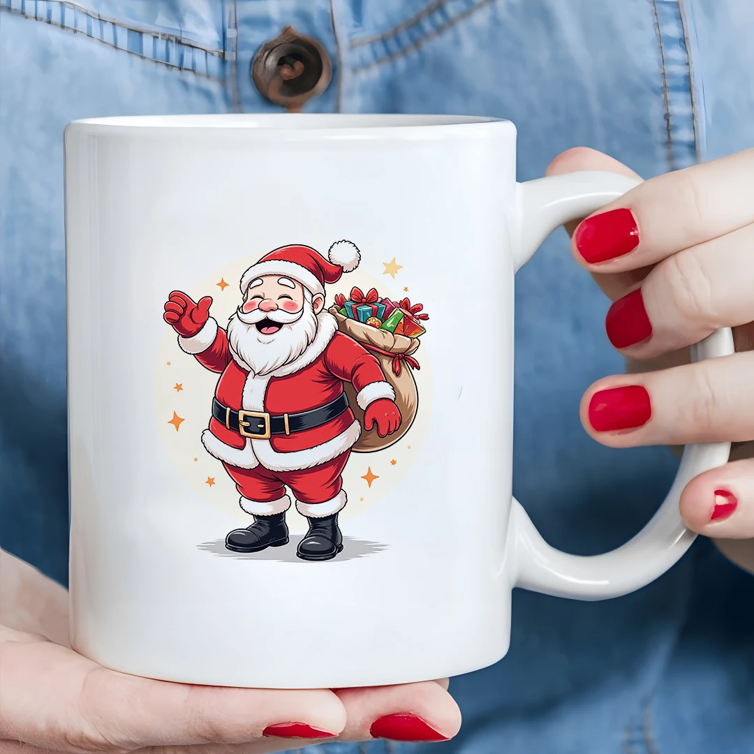 Caneca de papai noel de desenho animado de 11 onças, edição limitada, presente de natal, copo infantil, escritório em casa, caneca de café criativa, essencial para atmos festiva