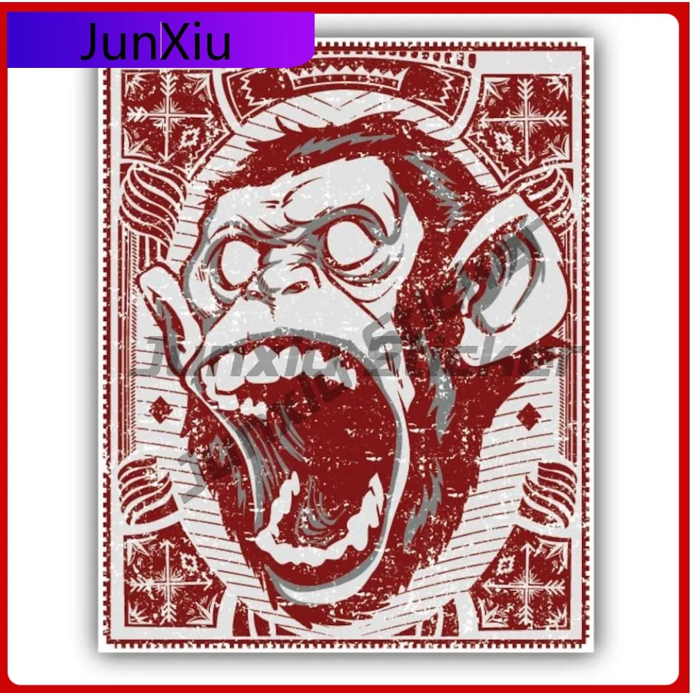 

Angry Monkey Head Car Vinyl Sticker Bumper Laptop Speedboat Rear Windshield Waterproof Exterior Decal Custom Printed Decals Pvc