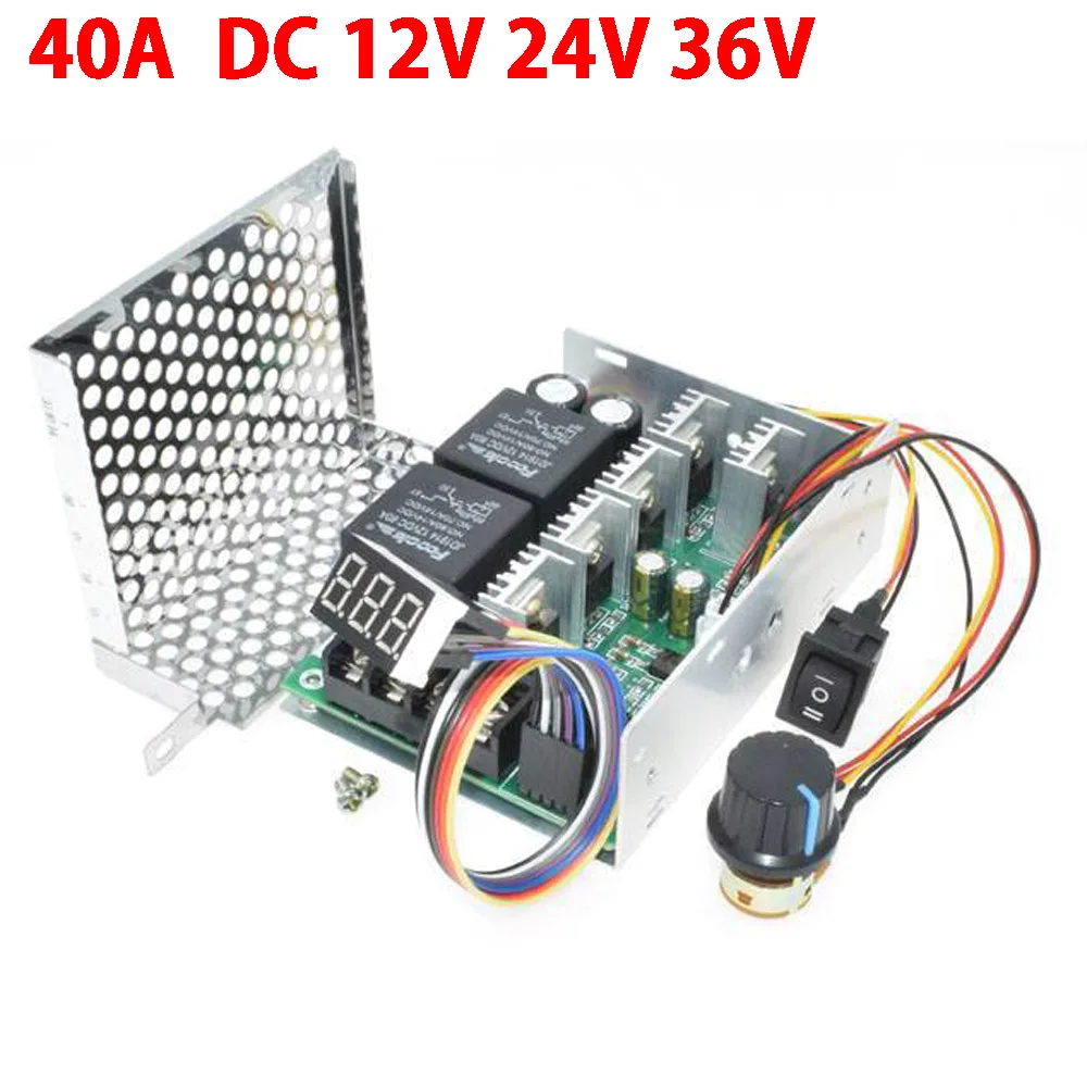 DC 12V 24V 36V  PWM DC Motor Speed Controller Driver 40A Potentiometer Linear Speed Regulator Governor With digital display