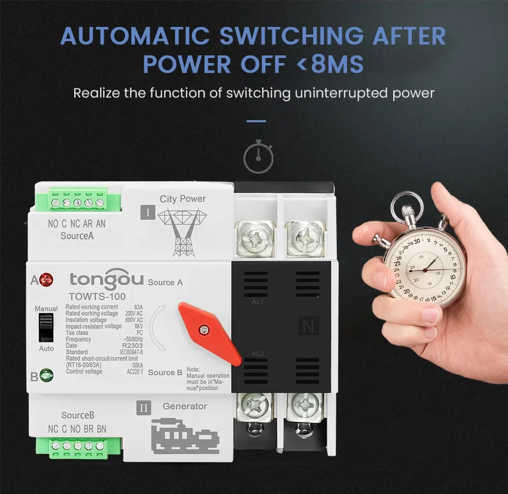 Рисунок 6 - 4P 100A ATS двойной мощности автоматический