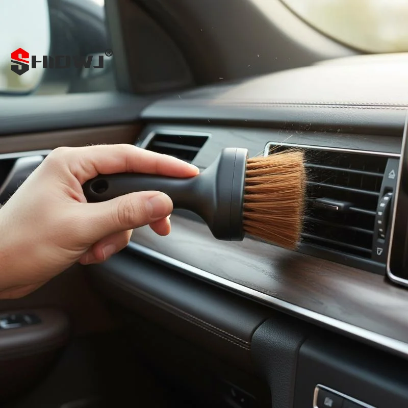 5/10PCS Car Interior Cleaning Brush Conditioner Air Outlet Soft Fur Clean Brushes With Shells Crevice Dust Brush Tools