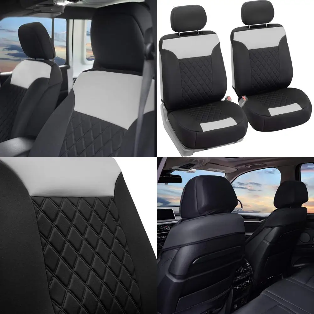 

Front Set Neosupreme Car Seat Cover for Low Back Seats with Removable Headrest, Universal Fit, Airbag Compatible, Seat Cover for