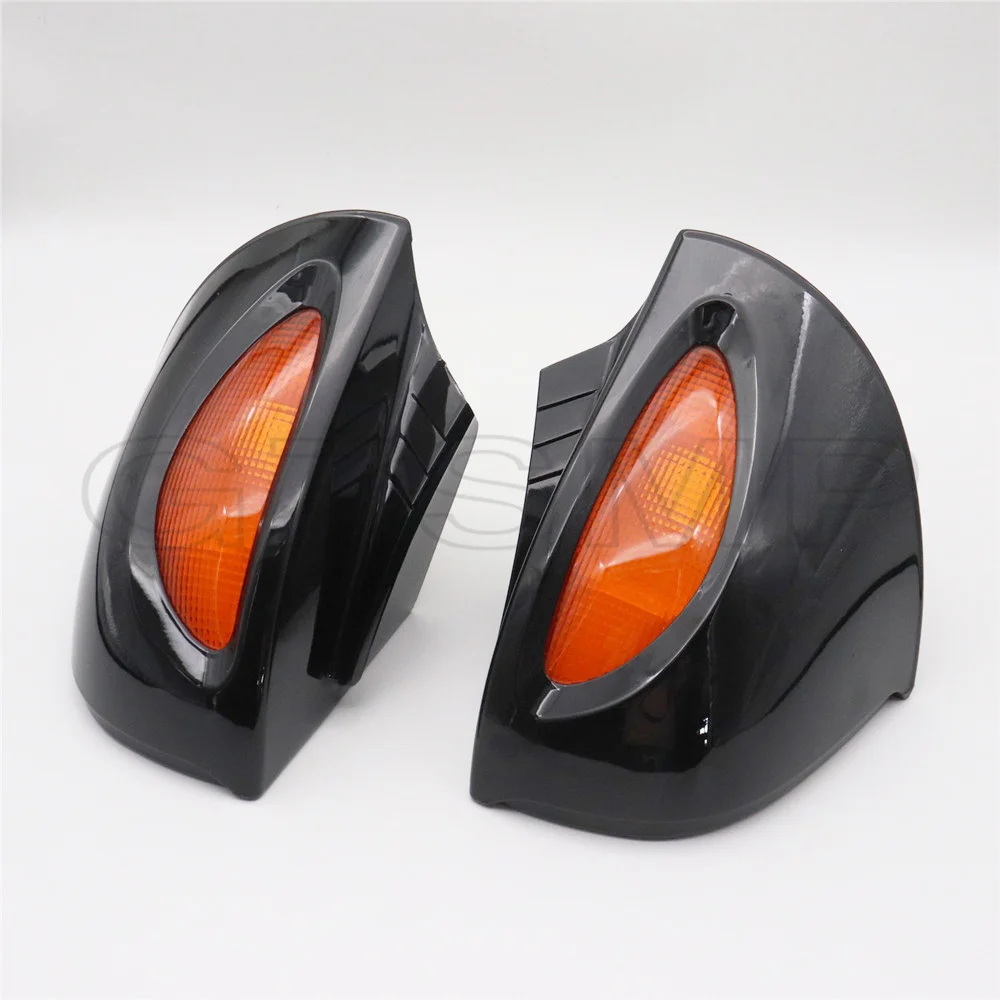 Fit for BMW R1100 RT R1100 RTP R1150 RT  Motorcycle Rearview Side Mirrors Amber Turn Signal Gloss Black