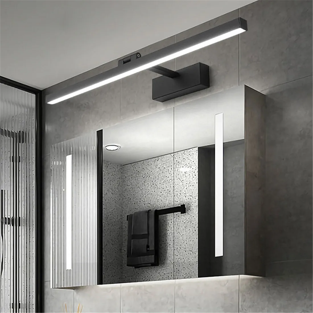 Lámpara LED de pared para espejo de baño, luz moderna de acrílico, resistente al agua, AC85-265V, 40cm, 60cm, 70cm, 90cm, 110cm