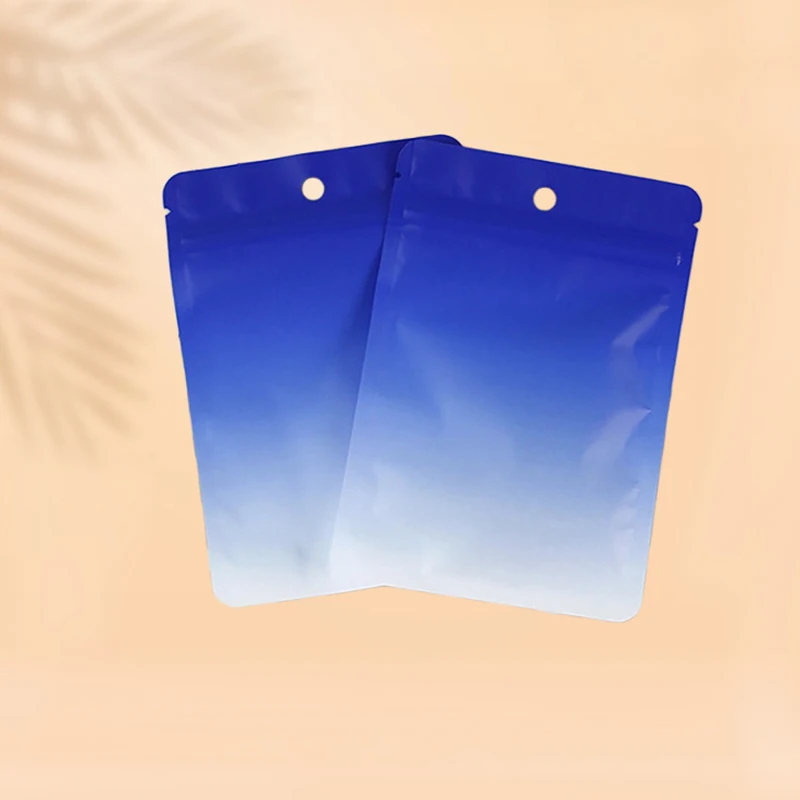 100pcs Matte Double Sided Mylar Flat Zip Lock Package Bags 10x15cm Heat sealable Plastic Zip Bags Pouches with Hang Hole