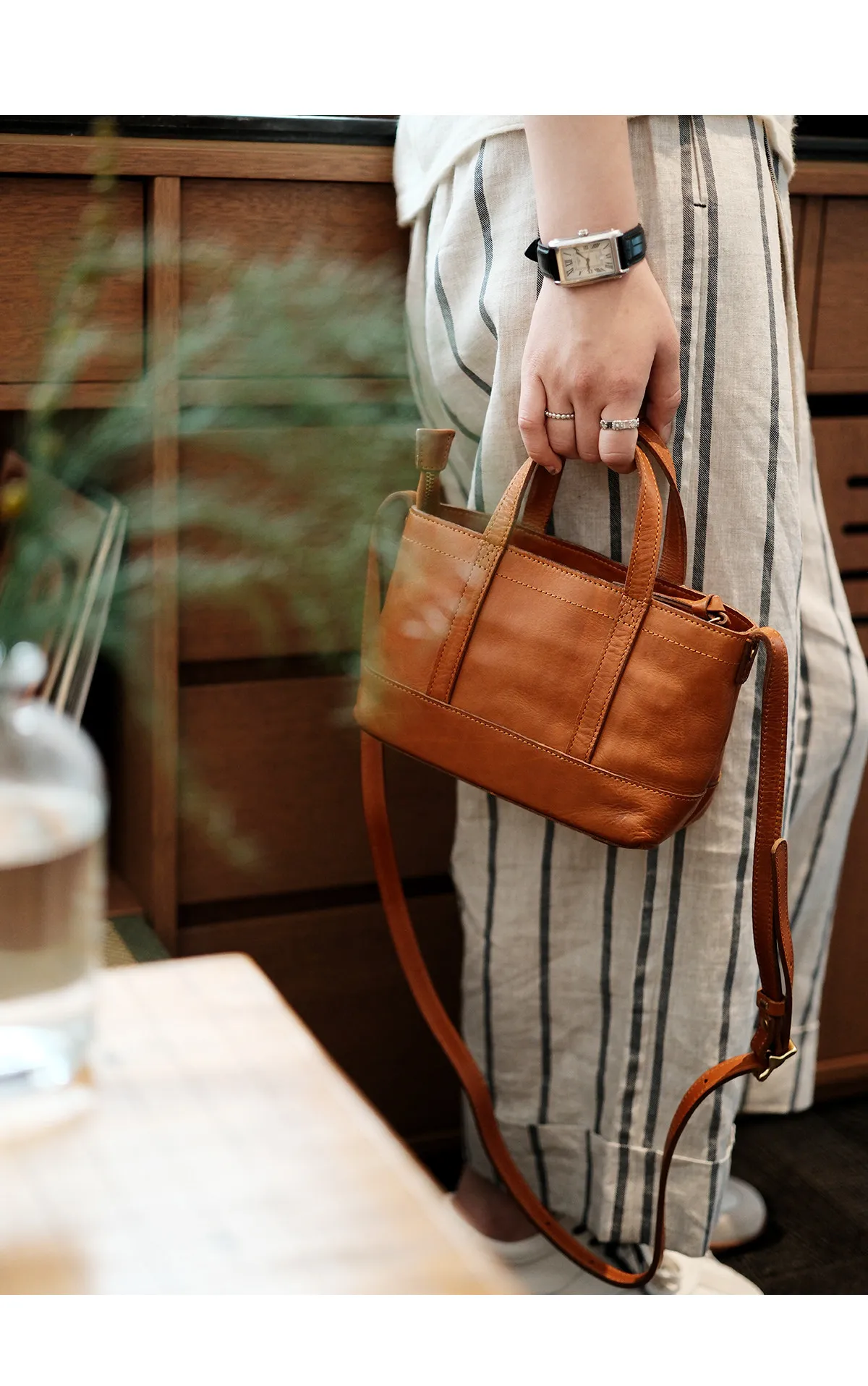 PNDME lässige handgefertigte Damen-Handtasche aus echtem Leder, modische Designer-Handtasche aus natürlich pflanzlich gegerbtem Rindsleder, Umhängetasche – Detail 8