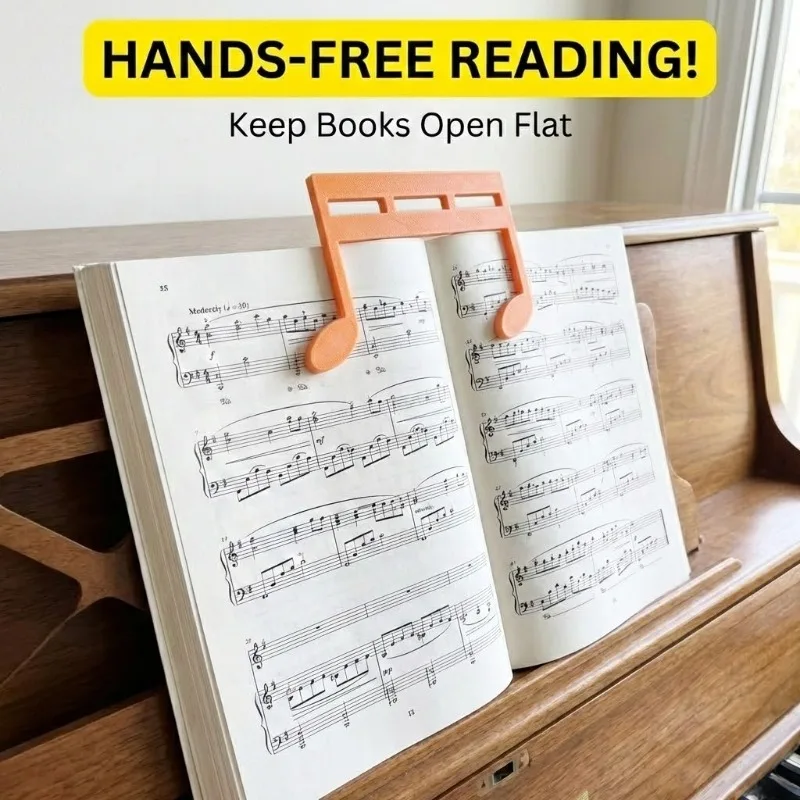 3D Printed Music Note Tabletop Organizer Clips, 1Pc Stainless Steel Musical Symbol Bookmarks, Desktop Storage Decor