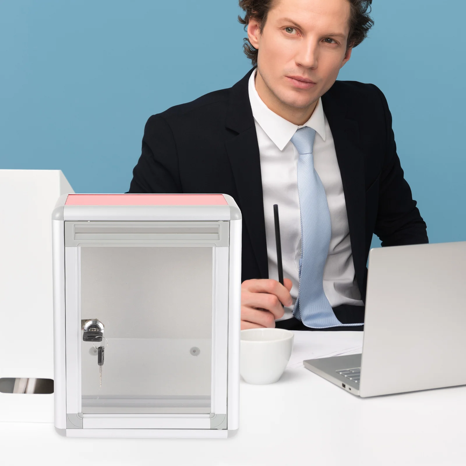 صندوق اقتراحات معلق على الحائط من سبائك الألومنيوم صندوق بريد قابل للقفل صندوق جمع التبرع بالتصويت العام