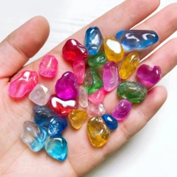 Natural Crystal Aura Clear Quartz Electroplated Glitter Gravel Stone Gemstone Mineral Specimen Home Decor Reiki Healing Gift