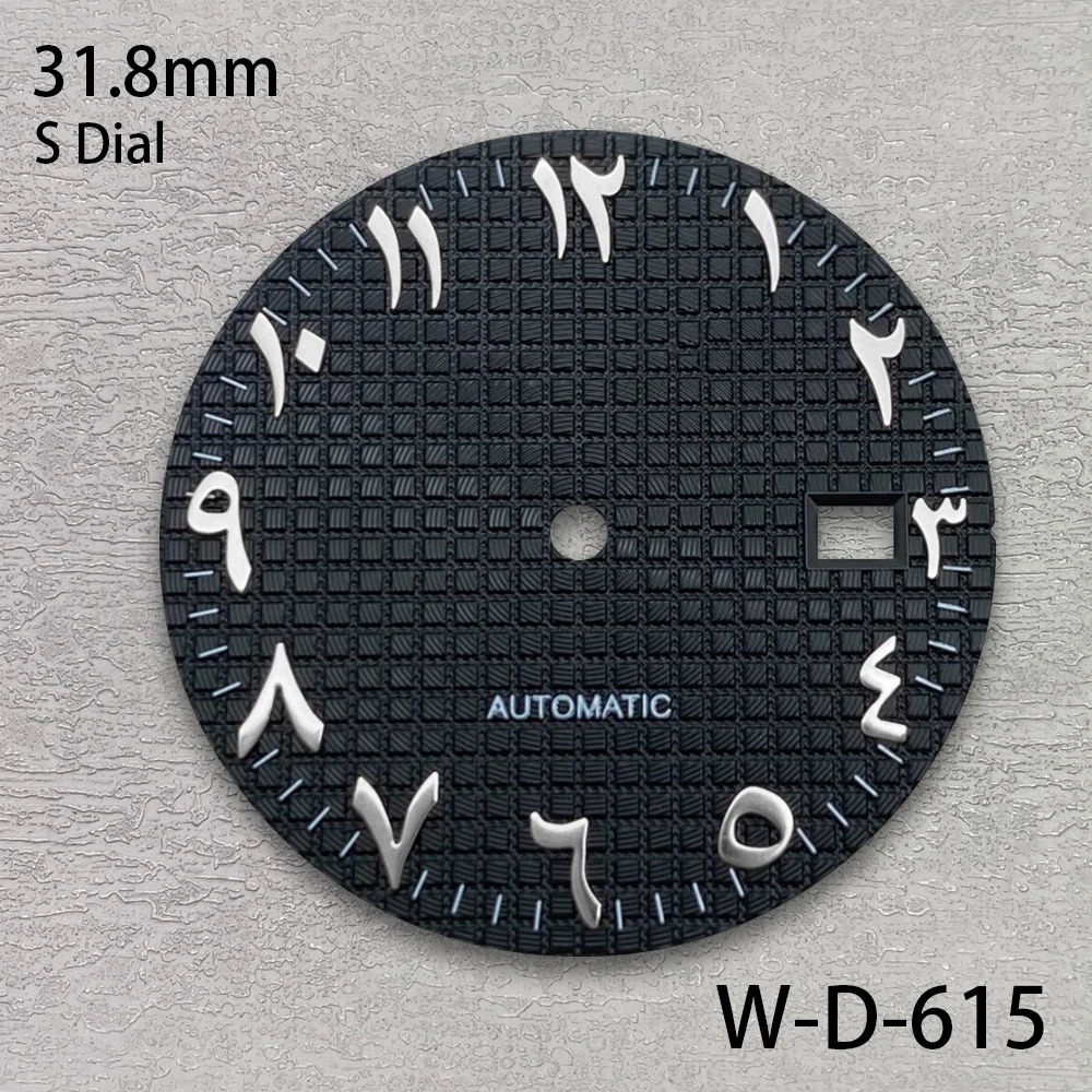 Esfera árabe con logotipo S de 31,8mm, adecuada para NH35/NH36/4R/7S, accesorios de modificación de reloj de movimiento automático japonés