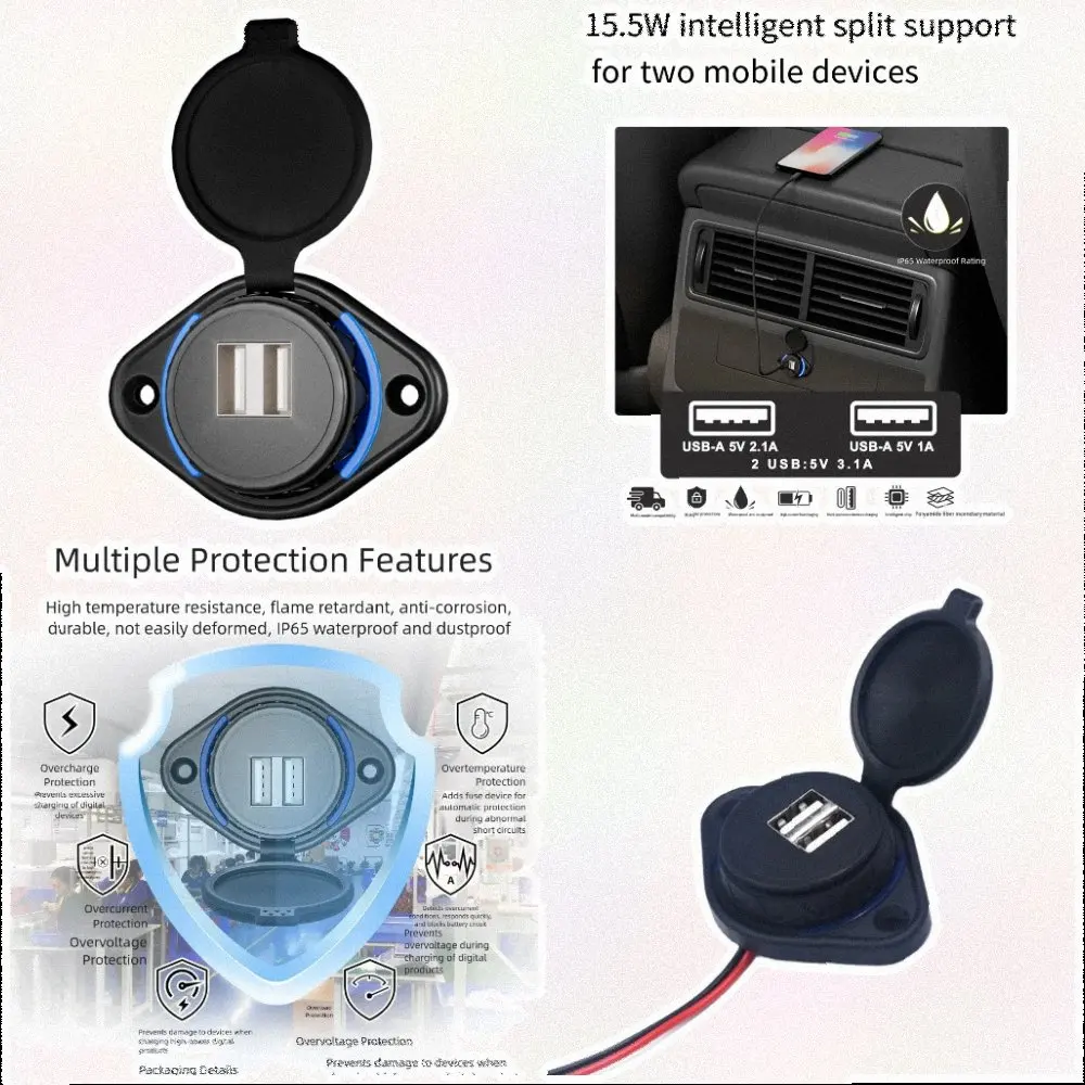 Automotive Interior Sticker Light Color Blue, White, Green, Red 12-24V Adapter External Application Flame Retardant Material
