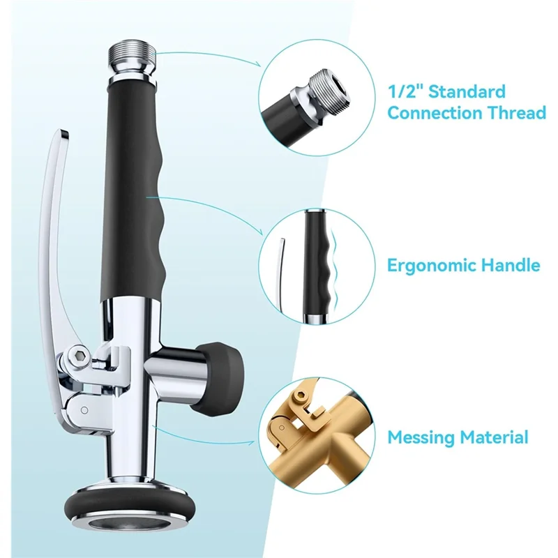 A04G-Brass Sprayer Head For Kitchen Faucet Dish Rinser Universal 1/2" Connection Shower Head With Locking Bracket