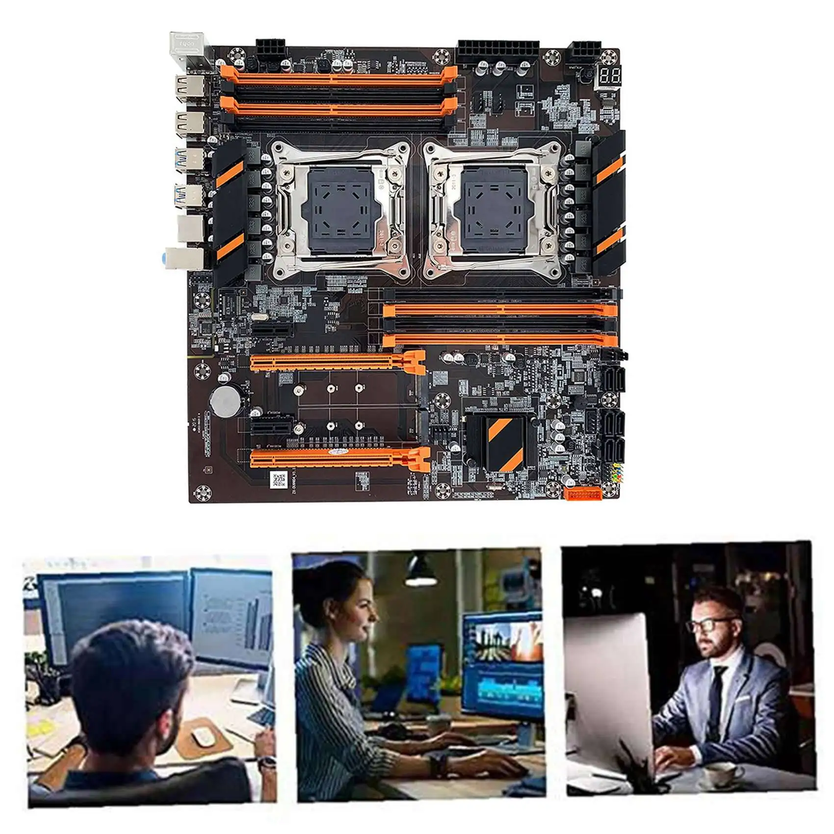 X99 Dual CPU Motherboard, cabo SATA, cabo do interruptor, defletor, graxa térmica, LGA, 2011, DDR4, Suporte 2011-V3