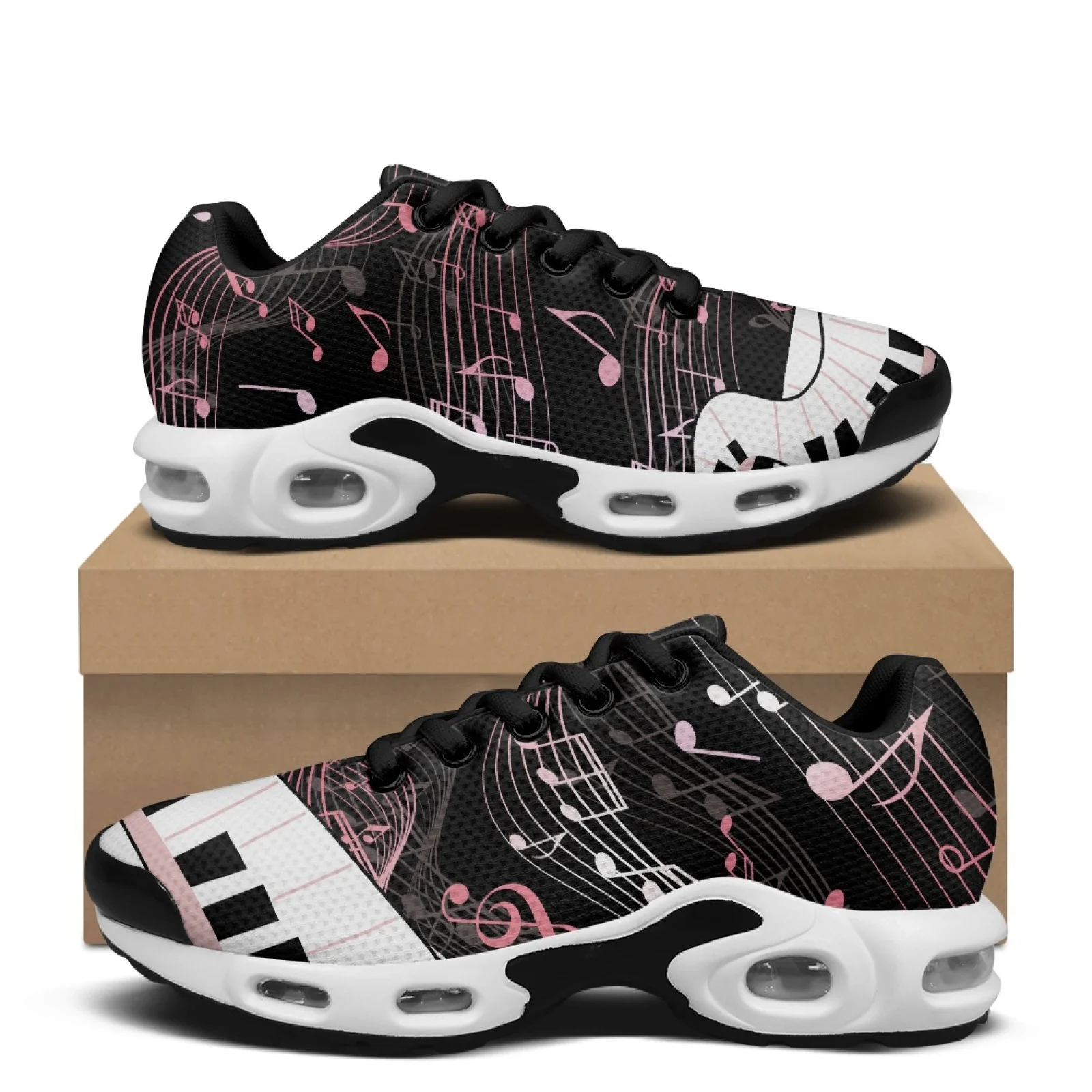 PENSTROLL Music Notes Breathable Athletic Fashion Shoes Trainers Footwear for Men Easy Athletic Walking Gym Shoes