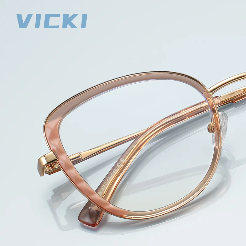 VICKI New Model Geometry Fashion Design Gradual Multifocal Anti-blue Light Glasses Photochromism Customizable Prescription 3147