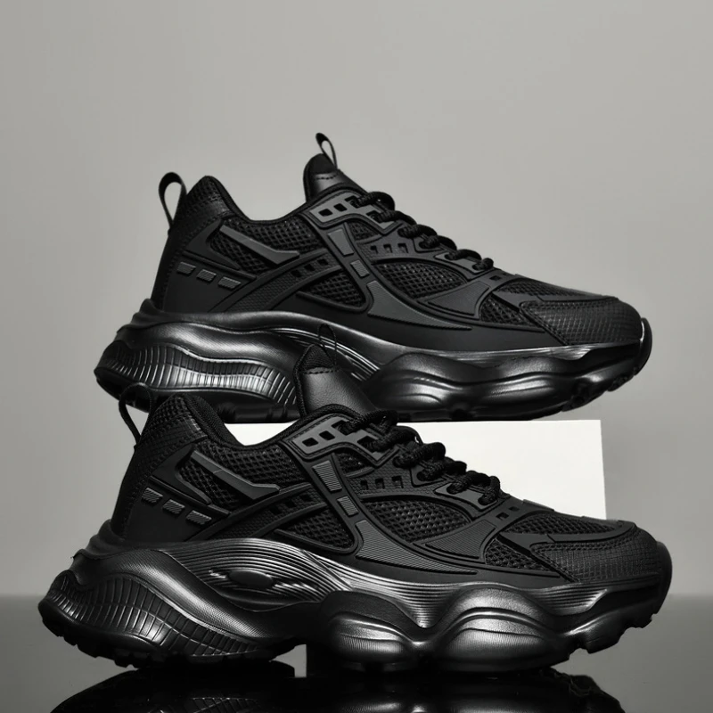 

Мужские кроссовки на платформе, кроссовки для бега, трендовые уличные спортивные мужские баскетбольные кроссовки, черная прогулочная повседневная обувь, большие размеры 48, мужская обувь