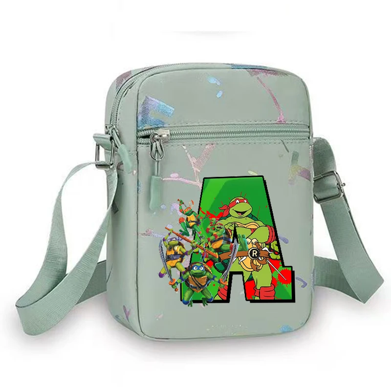 Cartoon  Ninja Turtle Print Small Square ShoulderBag Boy Girl Casual Mobile Phone Messenger Crossbody Handbag Side Sling Bag view 2