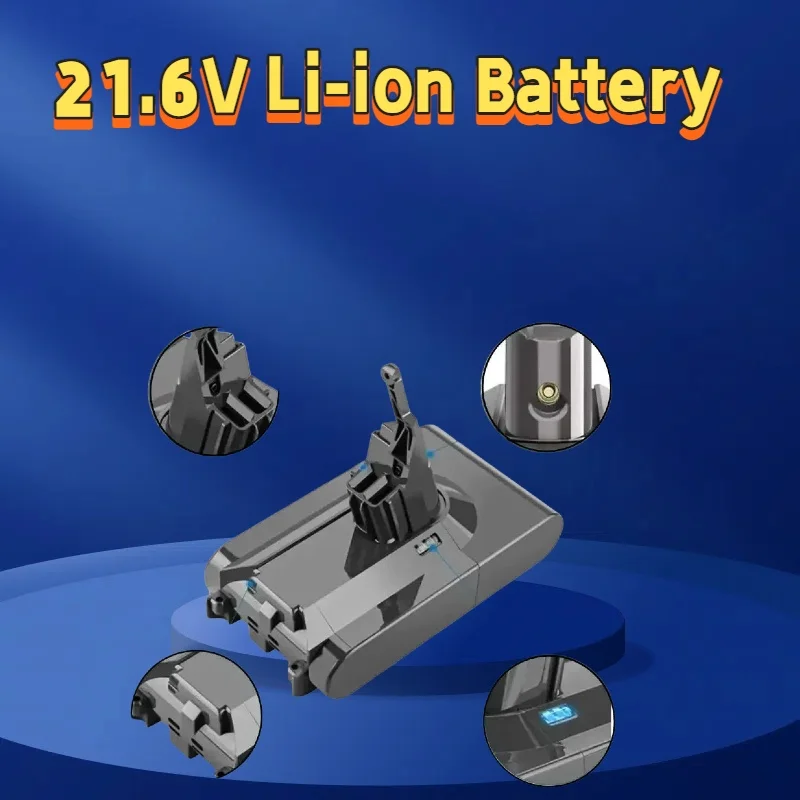 

21.6V Li-ion Battery – Rechargeable for Dyson V8 Vacuum Cleaner Series (SV10), for V8 Absolute & V8 Animal, Durable Performance