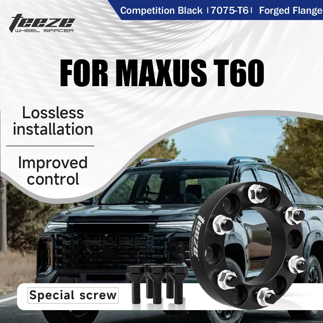 Teeze 2/4pcs 6x130 74.6mm M12x1.5 Hub Centric Black Forged Wheel Spacer For Maxus T60 Flange Plate 30/35/38mm