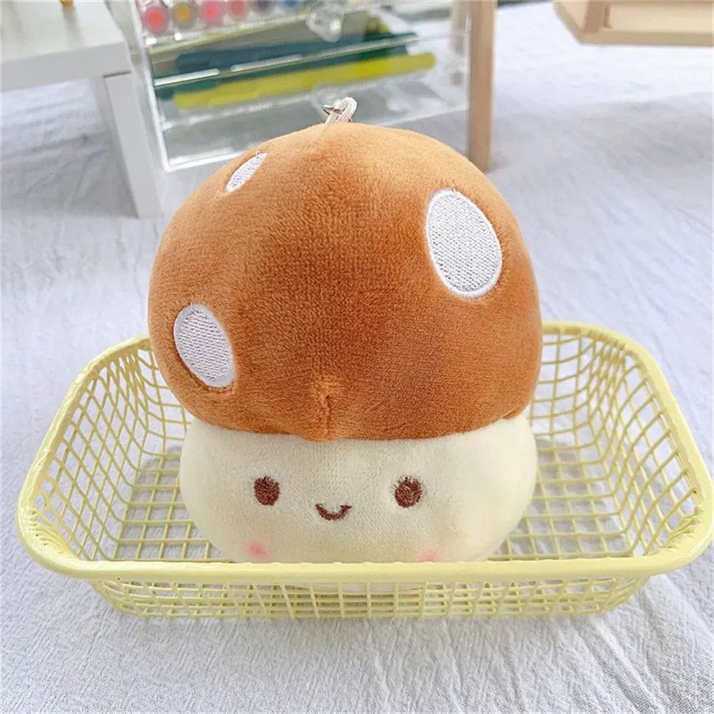 Bag Pendant Car Key Ring Stuffed Toy Mushroom Plush Keyring Vegetables Plush Pendant Mushroom Plush Doll Mushroom Keychain