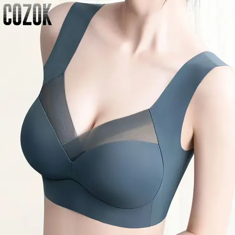 여성 스포츠 브라, 레이스 플러스 사이즈 브라렛, 스포츠브라, 브라탑, 심리스브라, 백리스 심리스 브라, 브래지어 조끼, 개더, 충격 방지 Soutien Gorge 무선 탑 BH