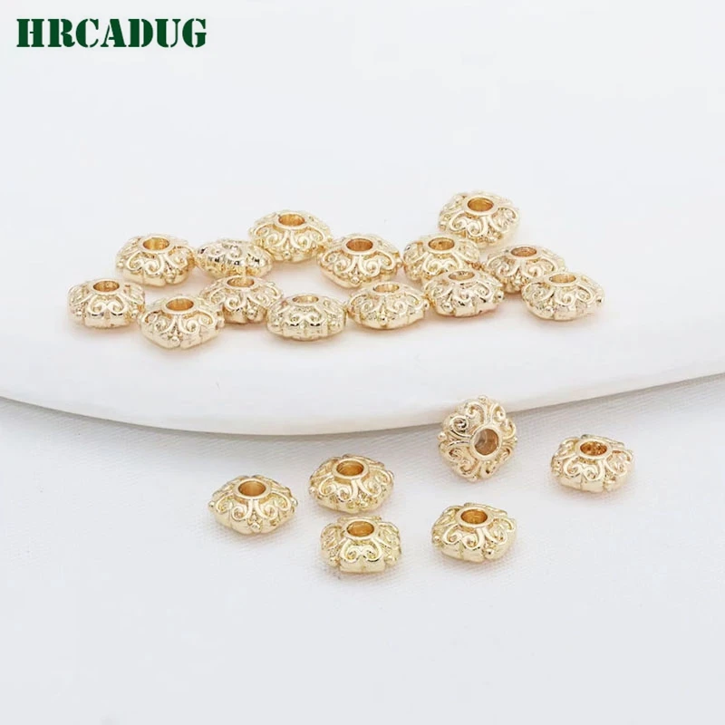 

DIY Bracelet Separation Spacer Beads 14K Gold Plated Brass Bead For Jewellery Making Supplies Beads Jewelry crafts Accessories