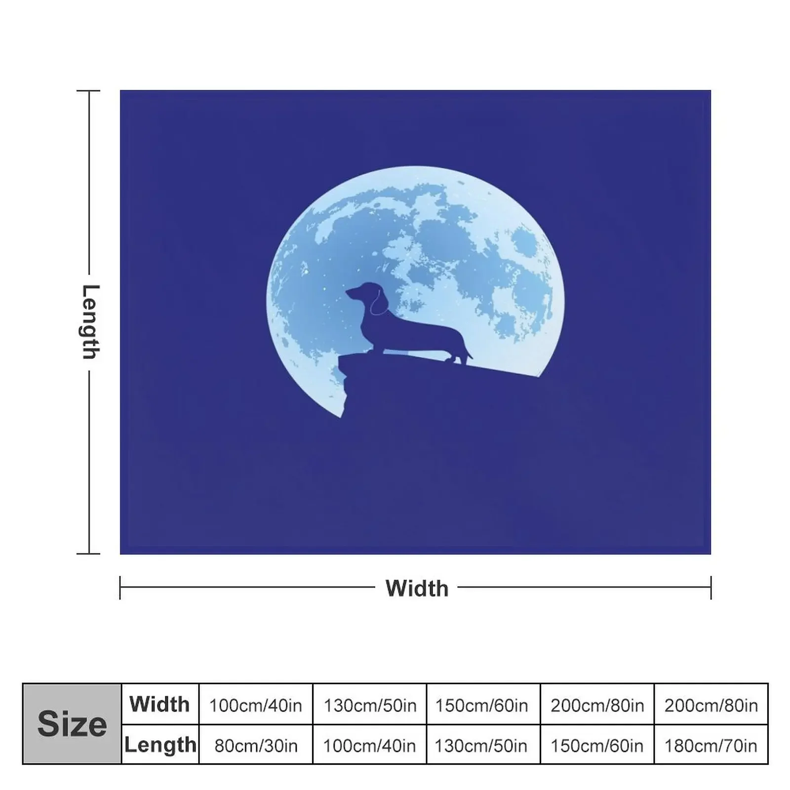 Dachshund Moon Silhouette | NickerStickers? on Redbubble Throw Blanket for sofa Soft Plaid Flannels warm for winter Blankets