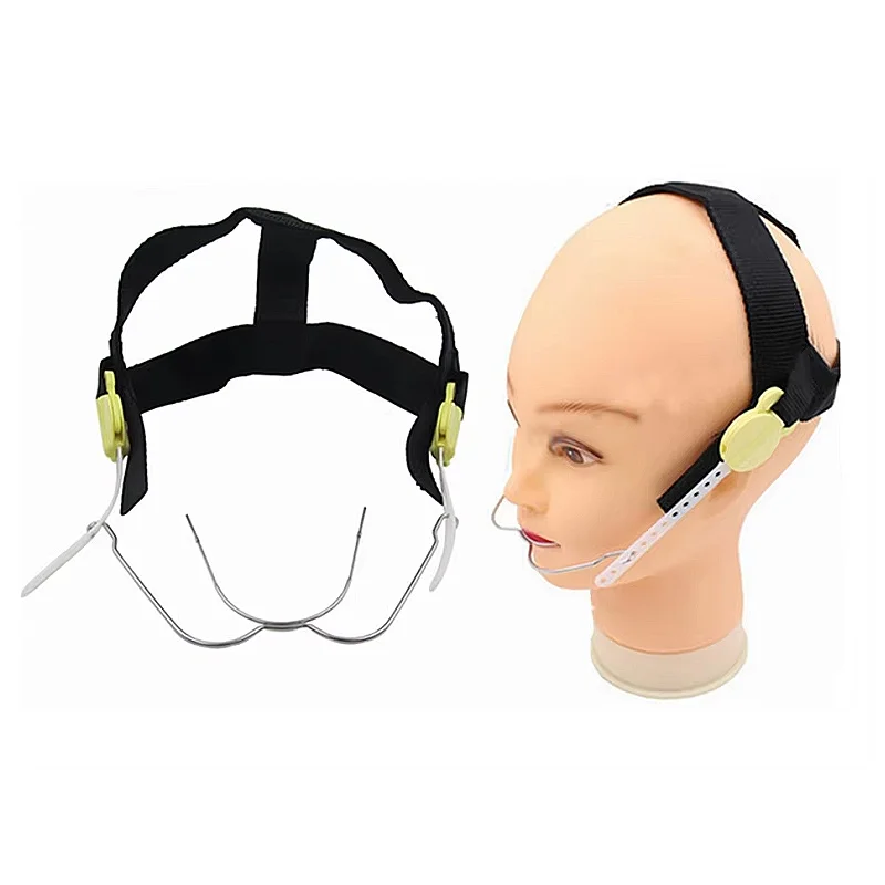 Dental Adjustable High Traction Orthodontic Headgear with Safety Button Face Bow Reverse Pull Dental Face Appliance Headgear