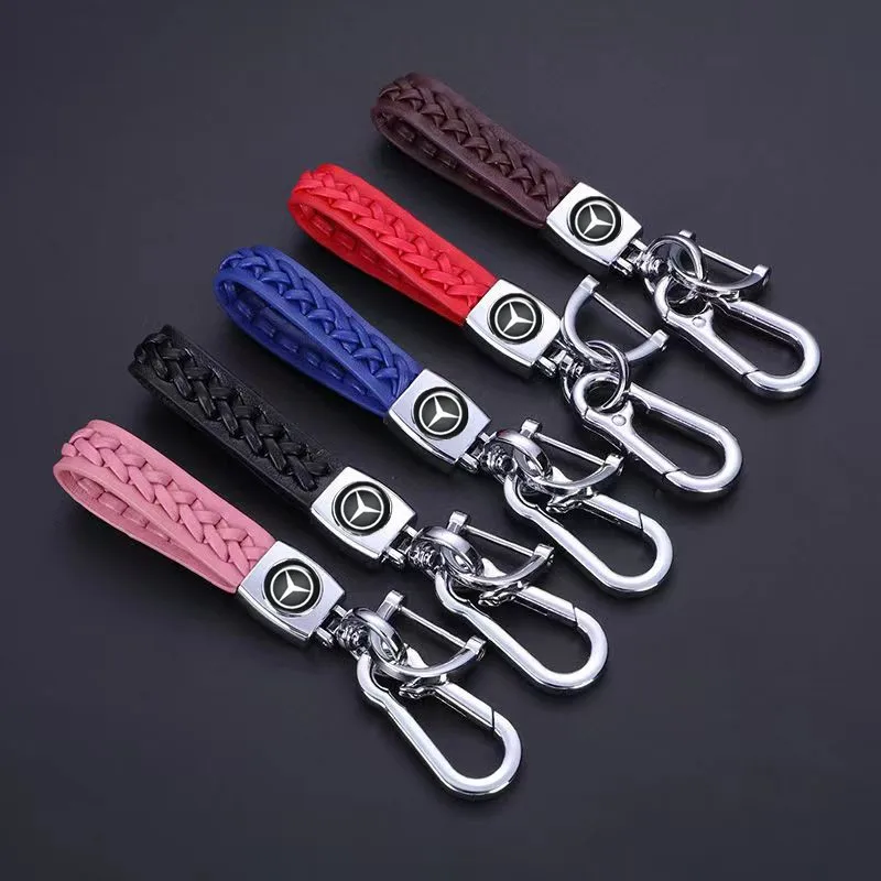 Metal Hand Braided Rope Car Keychain Holder for Mercedes Benz New B/C/E Class A Class C200L GLC GLK New CLA GLA Accessories