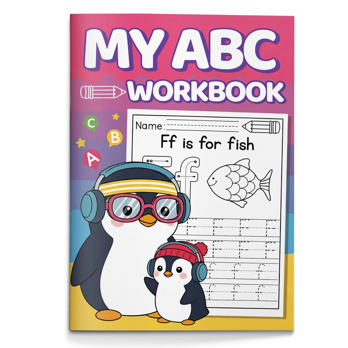 Children's alphabet coloring book, cute cartoon patterns, preschool early education workbook, boost your baby's hands-on skills
