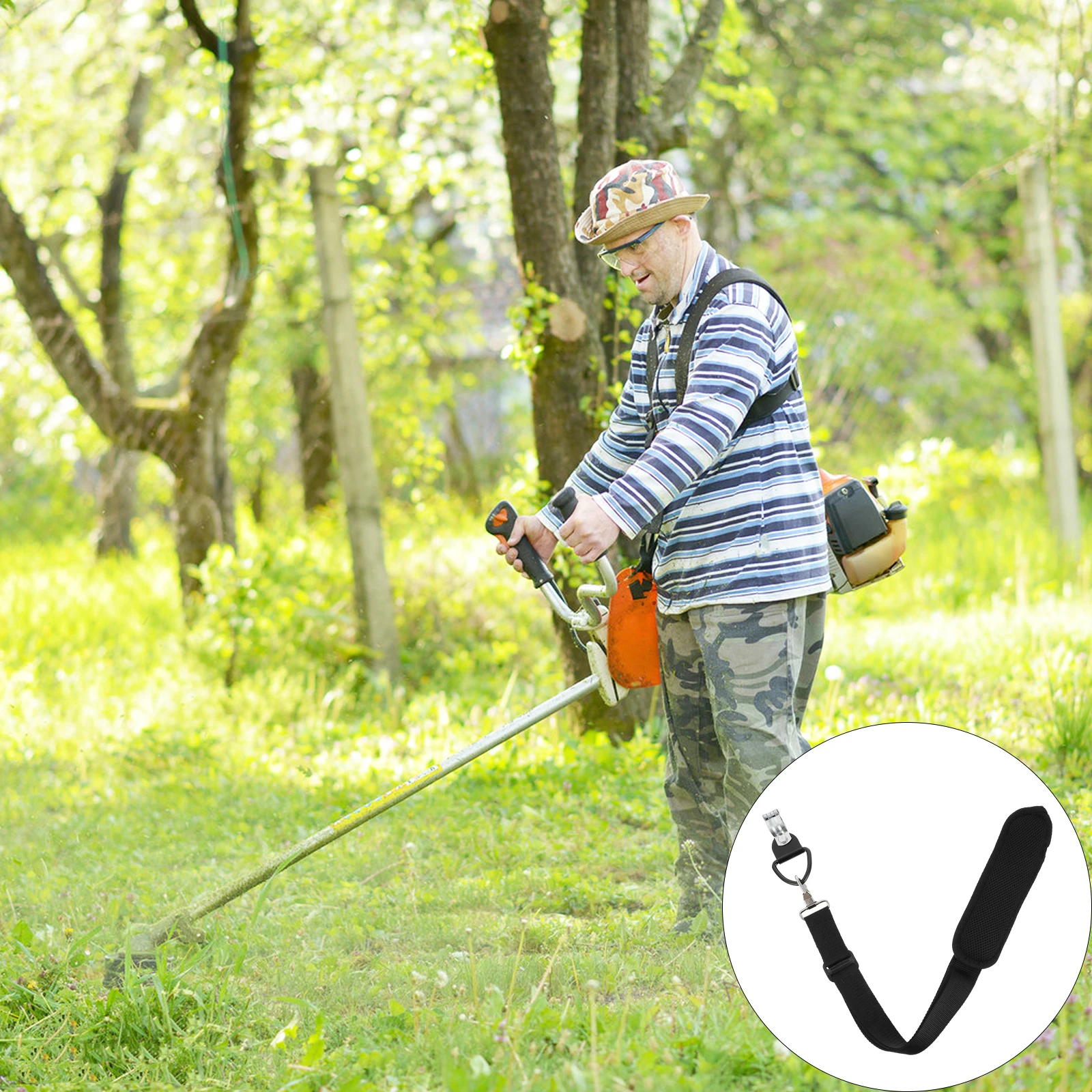 Lawn Mower Shoulder Strap Padded Belt Fabric Harness Garden Tool Accessory Stainless Safe Durable Practical Design Distributed