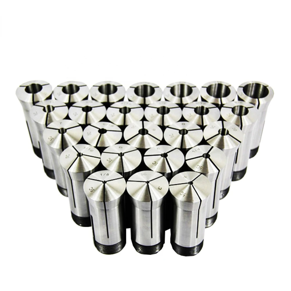 24pcs/set collet Round type 5C collet spring collet chuck High Precision 5CCollet  Set 3-26mm for CNC machine milling lathe tool