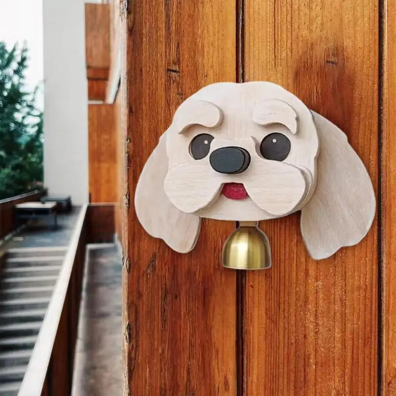 

Wood Doorbell Dog Shape Door Bell Chime Animal Appeal Press Ringer Modern Ornament For Friends Family Housewarming Celebration